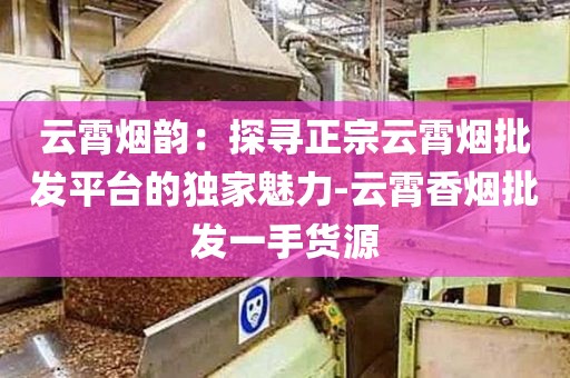 云霄烟韵：探寻正宗云霄烟批发平台的独家魅力-云霄香烟批发一手货源