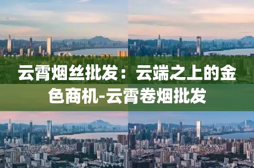 云霄烟丝批发：云端之上的金色商机-云霄卷烟批发