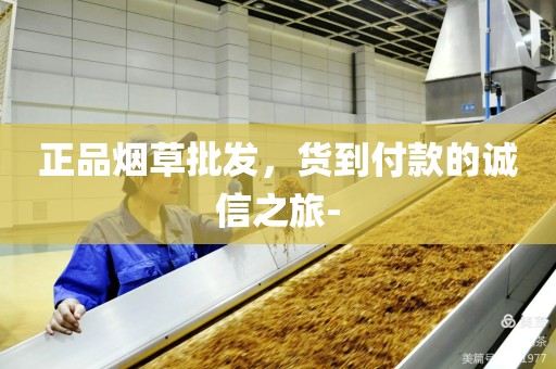 正品烟草批发，货到付款的诚信之旅-